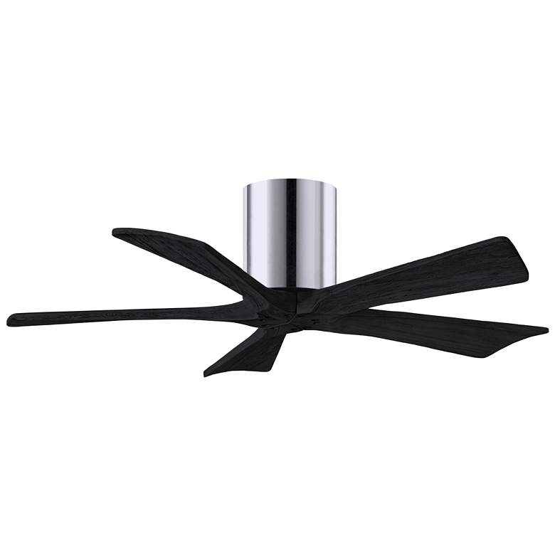 Image 1 42 inch Matthews Irene-5H Chrome and Black Hugger Ceiling Fan with Remote