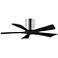 42" Matthews Irene-5H Chrome and Black Hugger Ceiling Fan with Remote