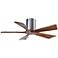 42" Matthews Irene-5H Chrome and Walnut Hugger Ceiling Fan with Remote