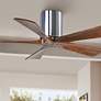 42" Matthews Irene-5H Chrome and Walnut Hugger Ceiling Fan with Remote