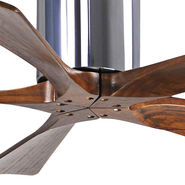 Image 3 42" Matthews Irene-5H Chrome and Walnut Hugger Ceiling Fan with Remote more views