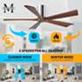 42" Matthews Irene-5H Chrome and Walnut Hugger Ceiling Fan with Remote