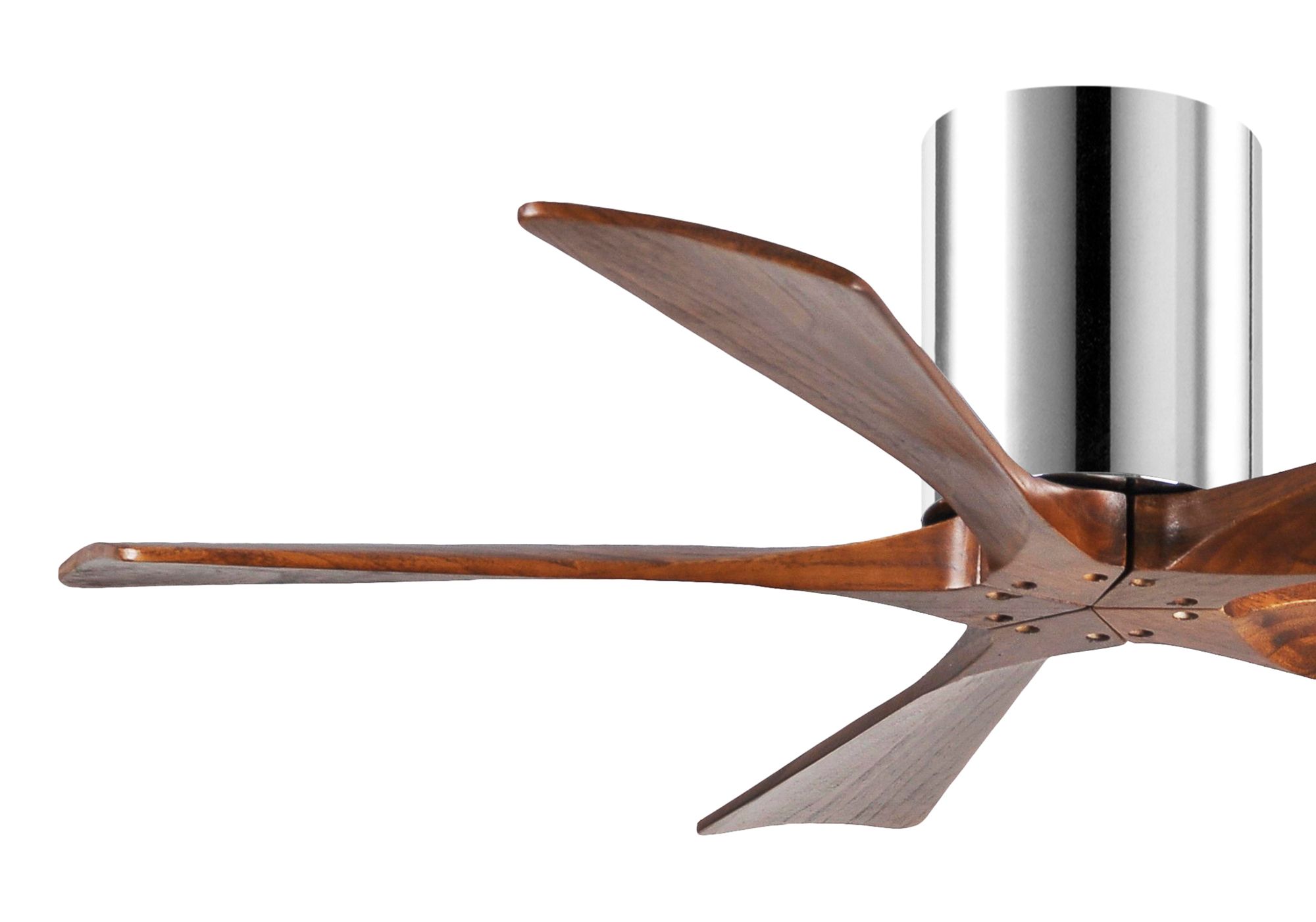 Image 4 42" Matthews Irene-5H Chrome and Walnut Hugger Ceiling Fan with Remote more views