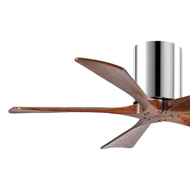 Image 4 42" Matthews Irene-5H Chrome and Walnut Hugger Ceiling Fan with Remote more views
