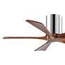 42" Matthews Irene-5H Chrome and Walnut Hugger Ceiling Fan with Remote