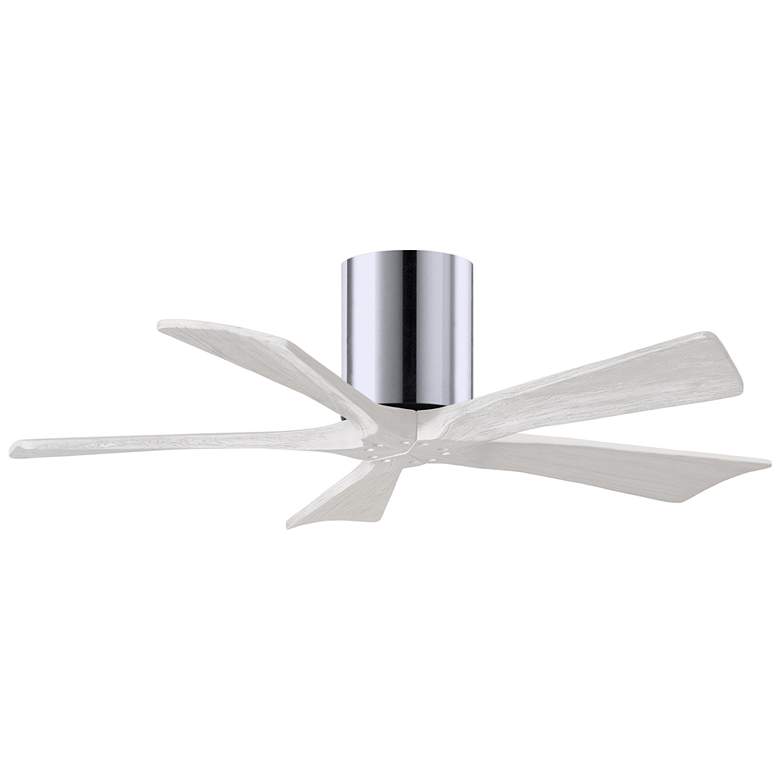 Image 1 42" Matthews Irene-5H Chrome and White Hugger Ceiling Fan with Remote