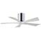 42" Matthews Irene-5H Chrome and White Hugger Ceiling Fan with Remote