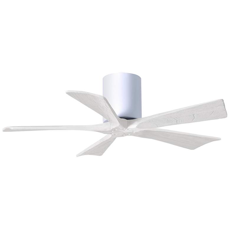 Image 1 42 inch Matthews Irene-5H Gloss White Damp Hugger Ceiling Fan with Remote
