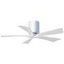 42" Matthews Irene-5H Gloss White Damp Hugger Ceiling Fan with Remote