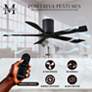 42" Matthews Irene-5H Matte Black Damp Hugger Ceiling Fan with Remote