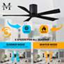 42" Matthews Irene-5H Matte Black Damp Hugger Ceiling Fan with Remote