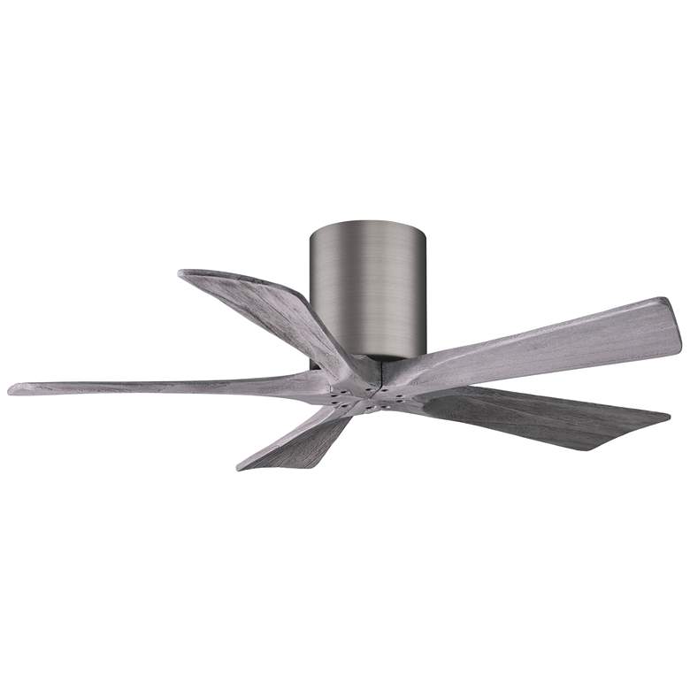 Image 1 42 inch Matthews Irene-5H Pewter and Barnwood Hugger Remote Ceiling Fan