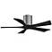 42" Matthews Irene-5H Pewter and Black Hugger Ceiling Fan with Remote