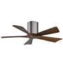42" Matthews Irene-5H Pewter and Walnut Hugger Ceiling Fan with Remote