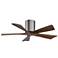 42" Matthews Irene-5H Pewter and Walnut Hugger Ceiling Fan with Remote