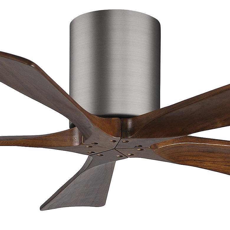 Image 2 42" Matthews Irene-5H Pewter and Walnut Hugger Ceiling Fan with Remote more views