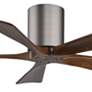 42" Matthews Irene-5H Pewter and Walnut Hugger Ceiling Fan with Remote