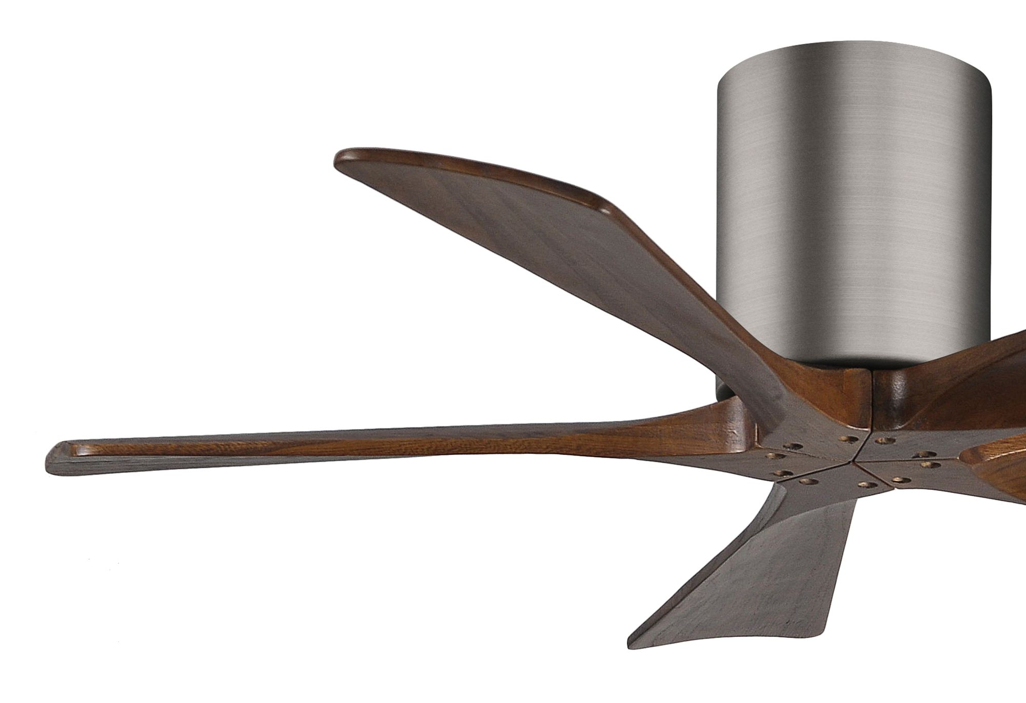 Image 3 42" Matthews Irene-5H Pewter and Walnut Hugger Ceiling Fan with Remote more views