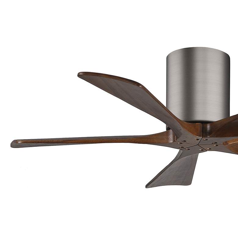 Image 3 42" Matthews Irene-5H Pewter and Walnut Hugger Ceiling Fan with Remote more views