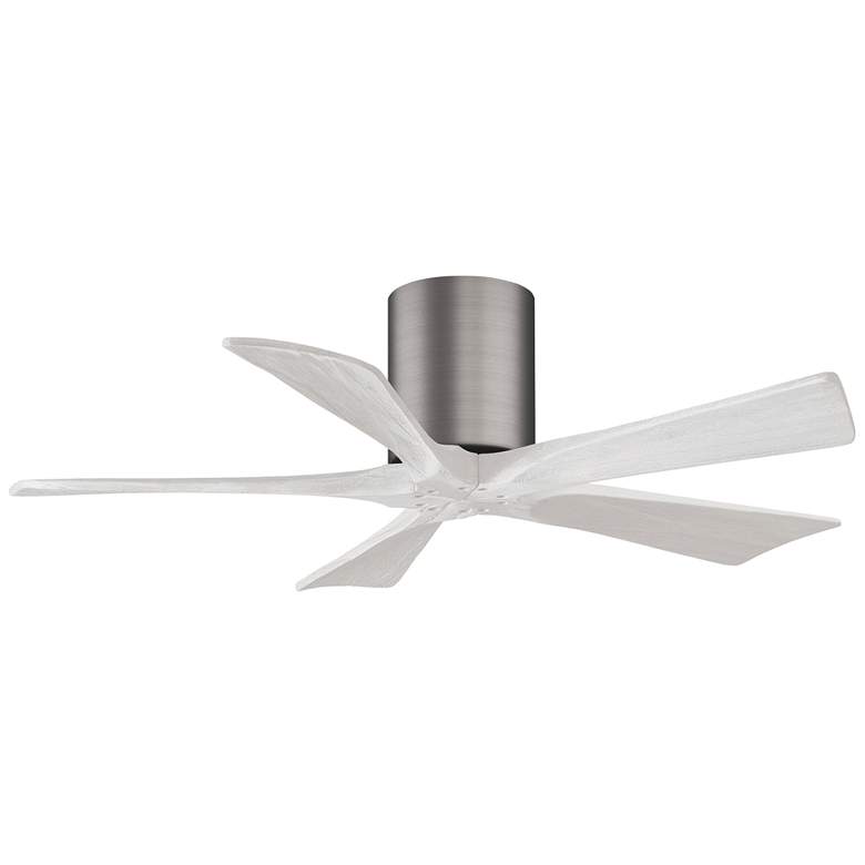 Image 1 42 inch Matthews Irene-5H Pewter and White Hugger Ceiling Fan with Remote