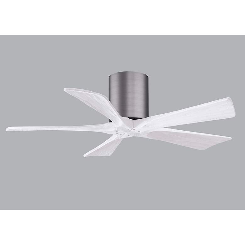 Image 6 42" Matthews Irene-5H Pewter and White Hugger Ceiling Fan with Remote more views