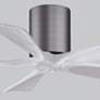 7_42" Matthews Irene-5H Pewter and White Hugger Ceiling Fan with Remote more views