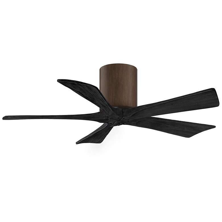 Image 1 42" Matthews Irene-5H Walnut and Black Hugger Ceiling Fan with Remote
