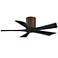 42" Matthews Irene-5H Walnut and Black Hugger Ceiling Fan with Remote