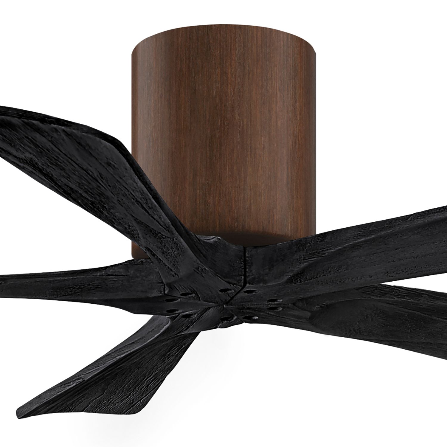 Image 2 42" Matthews Irene-5H Walnut and Black Hugger Ceiling Fan with Remote more views