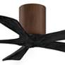 42" Matthews Irene-5H Walnut and Black Hugger Ceiling Fan with Remote