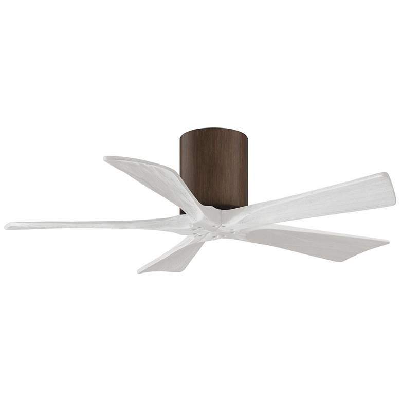 Image 1 42 inch Matthews Irene-5H Walnut and White Hugger Ceiling Fan with Remote