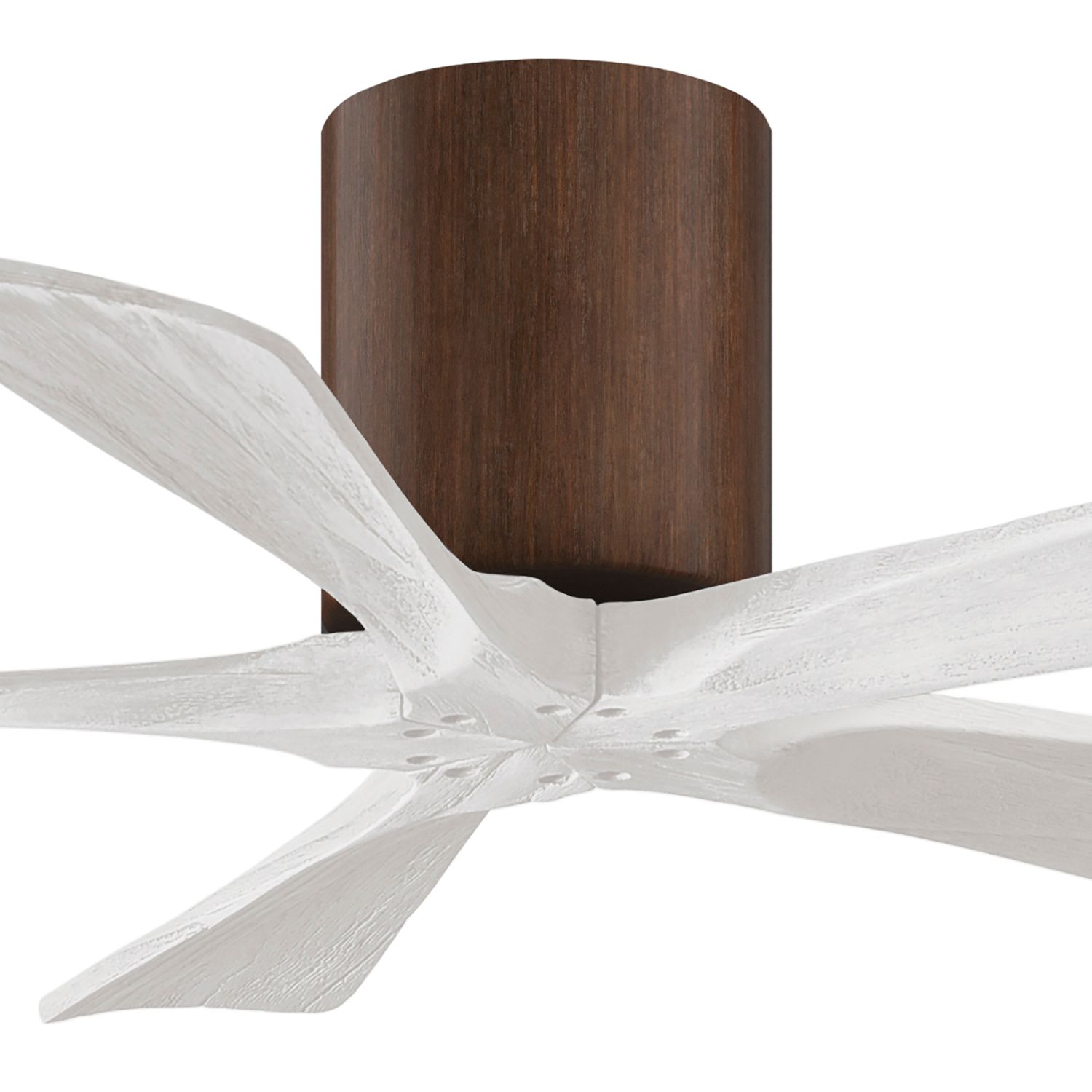 Image 2 42" Matthews Irene-5H Walnut and White Hugger Ceiling Fan with Remote more views