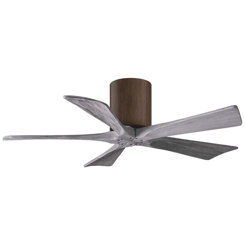 Image 1 42 inch Matthews Irene-5H Walnut Barnwood Hugger Ceiling Fan with Remote