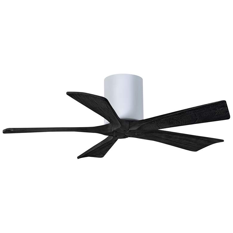 Image 1 42 inch Matthews Irene-5H White and Black Hugger Ceiling Fan with Remote