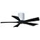 42" Matthews Irene-5H White and Black Hugger Ceiling Fan with Remote