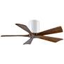 42" Matthews Irene-5H White and Walnut Hugger Ceiling Fan with Remote
