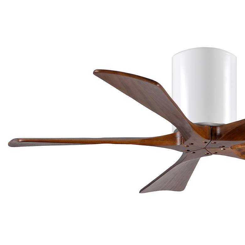 Image 3 42" Matthews Irene-5H White and Walnut Hugger Ceiling Fan with Remote more views