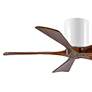 42" Matthews Irene-5H White and Walnut Hugger Ceiling Fan with Remote