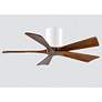 42" Matthews Irene-5H White and Walnut Hugger Ceiling Fan with Remote