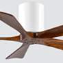 42" Matthews Irene-5H White and Walnut Hugger Ceiling Fan with Remote