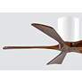42" Matthews Irene-5H White and Walnut Hugger Ceiling Fan with Remote