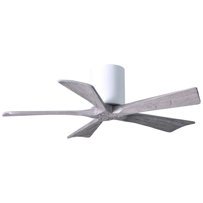 Image 1 42 inch Matthews Irene-5H White Barnwood Hugger Ceiling Fan with Remote