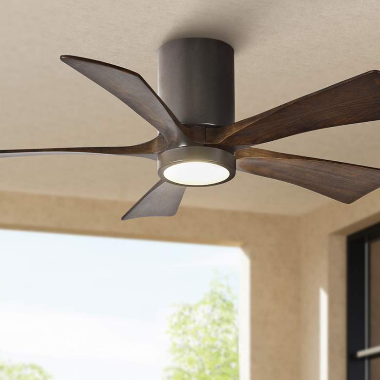 Image 1 42 inch Matthews Irene-5HLK Bronze Hugger LED Ceiling Fan with Remote