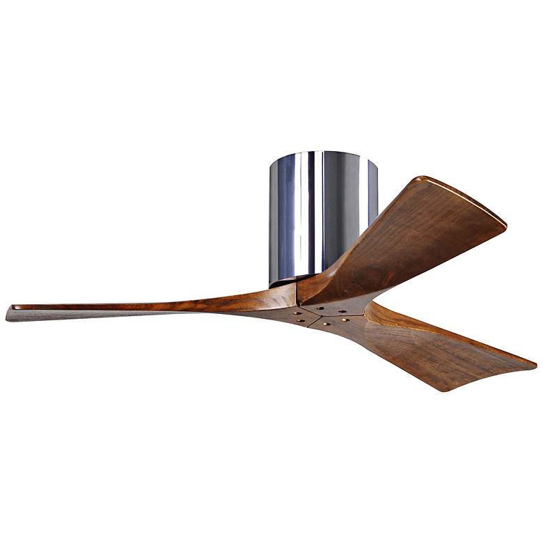 Image 2 42 inch Matthews Irene Chrome-Walnut Damp Rated Hugger Fan with Remote