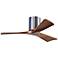 42" Matthews Irene Chrome-Walnut Damp Rated Hugger Fan with Remote