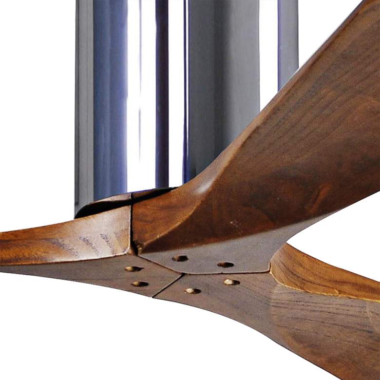 Image 3 42" Matthews Irene Chrome-Walnut Damp Rated Hugger Fan with Remote more views