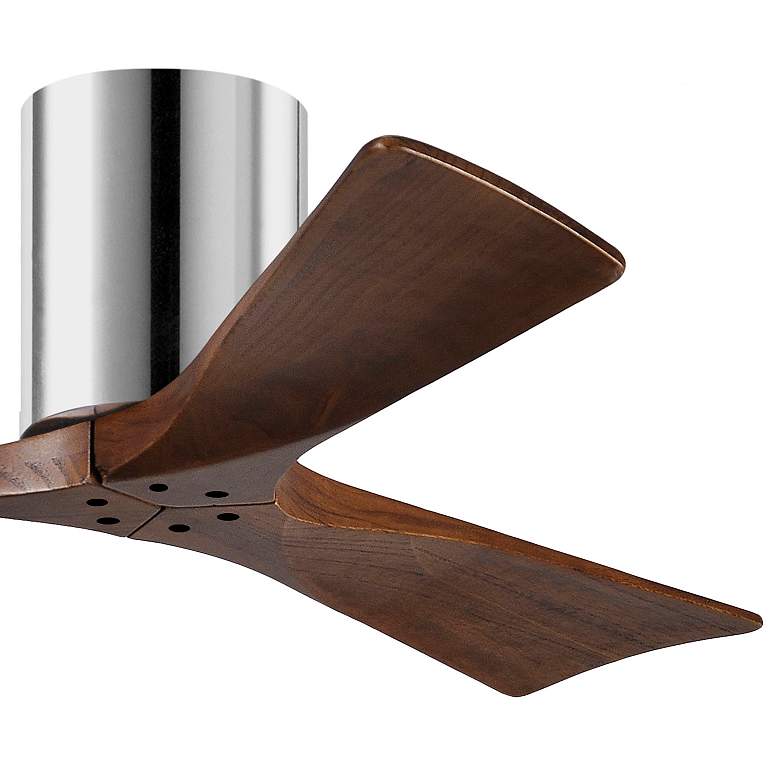 Image 4 42" Matthews Irene Chrome-Walnut Damp Rated Hugger Fan with Remote more views