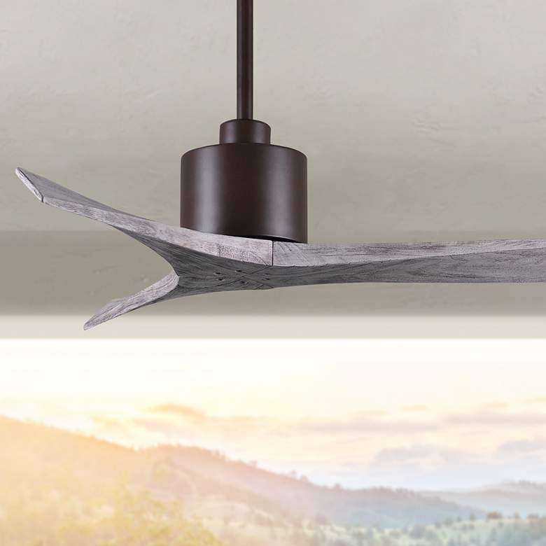 Image 1 42" Matthews Mollywood Bronze Barnwood Damp Rated Fan with Remote