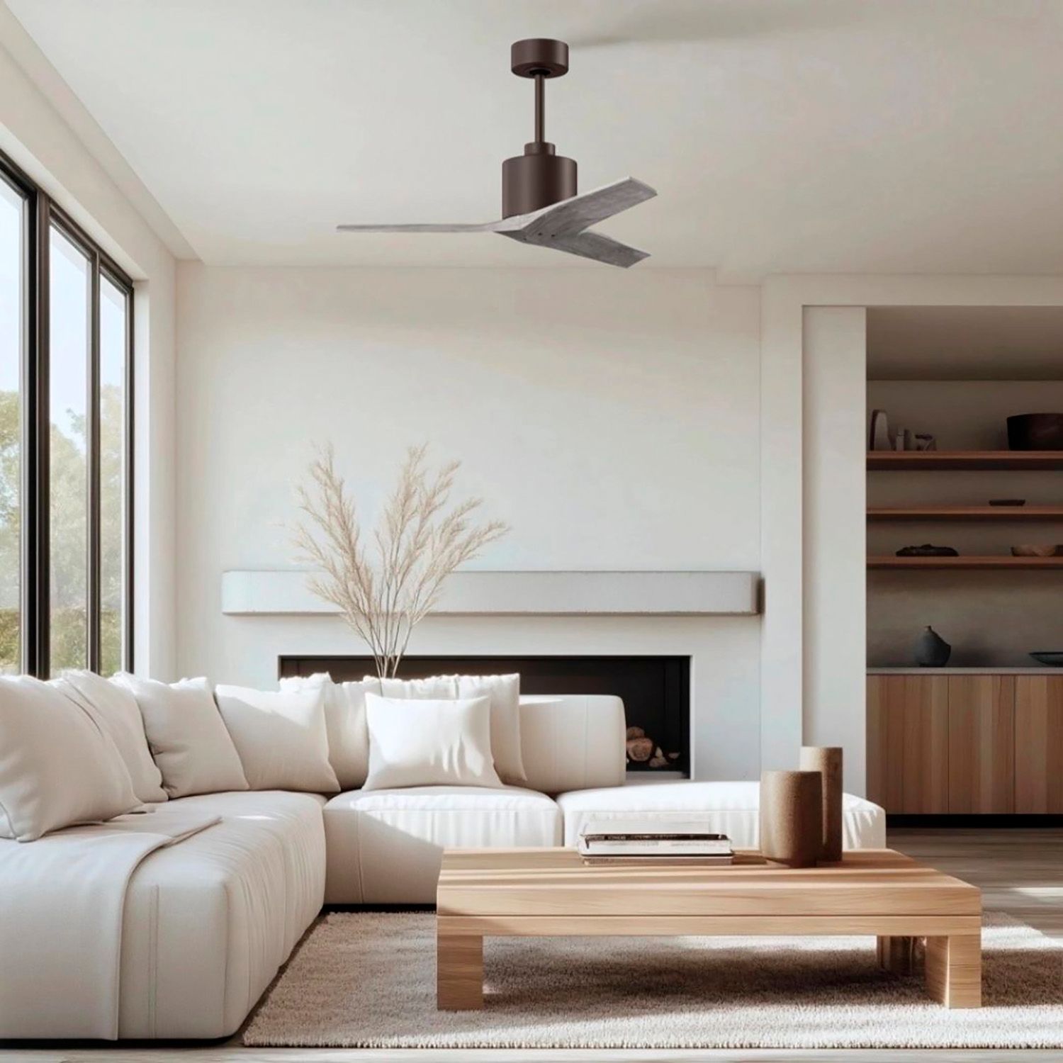 Image 5 42" Matthews Mollywood Bronze Barnwood Damp Rated Fan with Remote more views