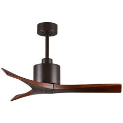 42&quot; Matthews Mollywood Bronze Walnut Outdoor Ceiling Fan with Remote